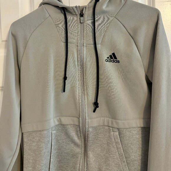 Adidas Full Zip Hooded Gray Jacket Women S - Picture 5 of 11